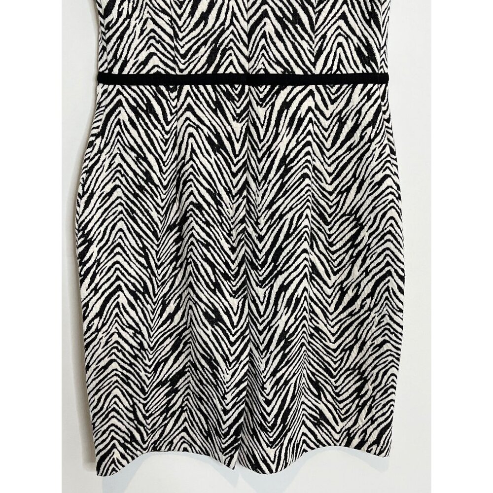 Ann Taylor Zebra Print Sheath Dress Petite 2P Black White Sleeveless Work - Picture 11 of 12